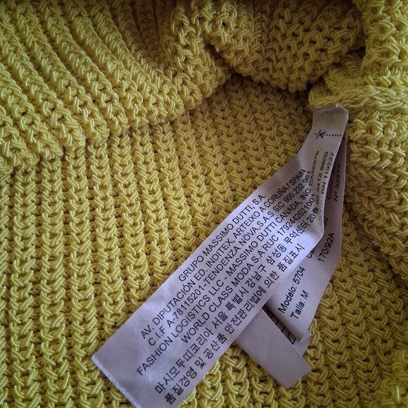 Massimo Dutti Women's Size Medium Made in Italy Bright Yellow Knit Tank Top - Picture 4 of 11